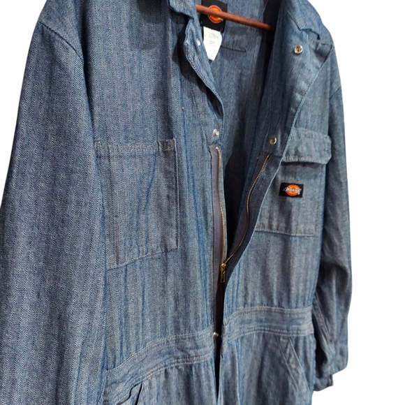 Dickies Fisher Stripe Cotton Coveralls Workwear Utility - Picture 5 of 15